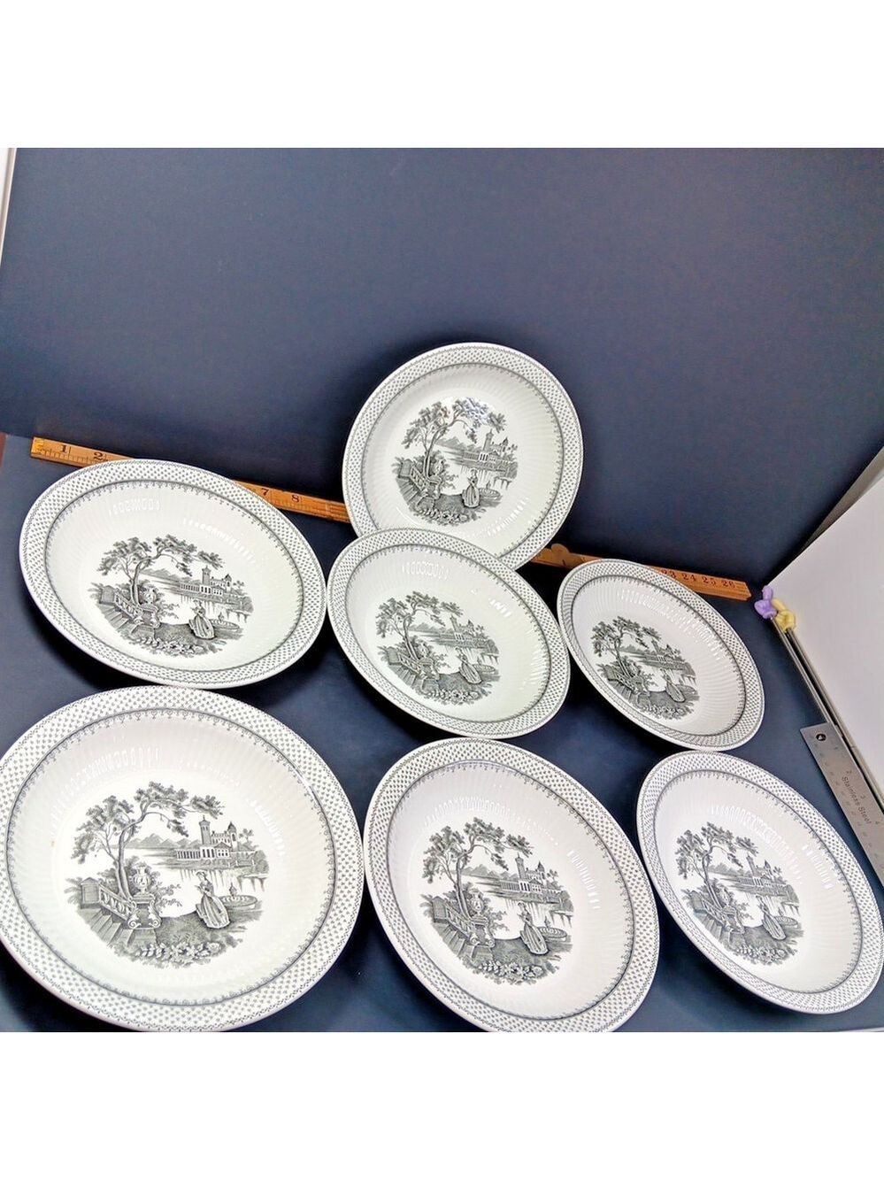 Lot Of 7 Minuet Real English Ironstone Wm Adams & Sons Micratex 8" Bowls UK